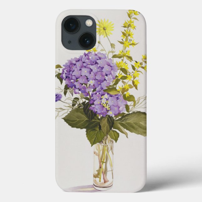 Blue Hydrangea with Yellow Loosestrife Case-Mate iPhone Case (Back)