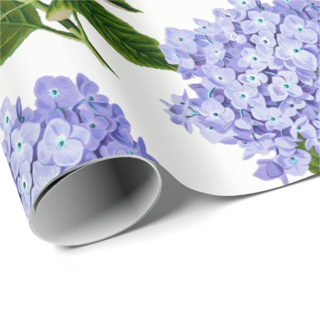 Blue Hydrangea Wrapping Paper (Roll Corner)