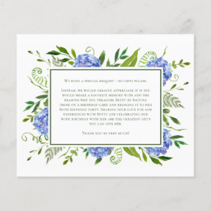 Blue Hydrangeas 80th Birthday Card Request