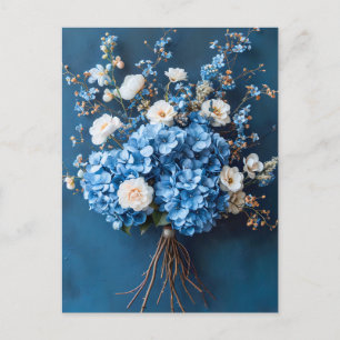 Blue Hydrangeas and White Blossoms Postcard