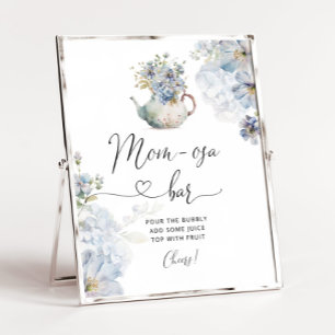 Blue Hydrangeas baby is brewing Mum-osa bar Poster