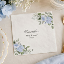 Blue Hydrangeas baby is brewing tea party shower 