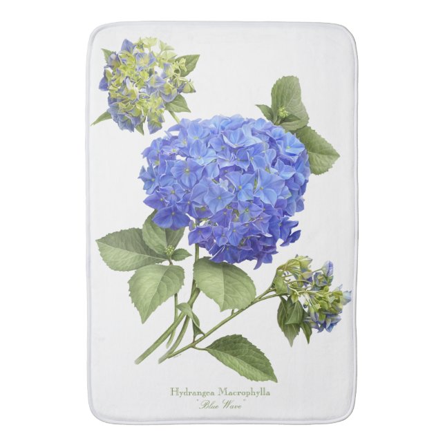 Blue Hydrangeas Bath Mat (Front Vertical)