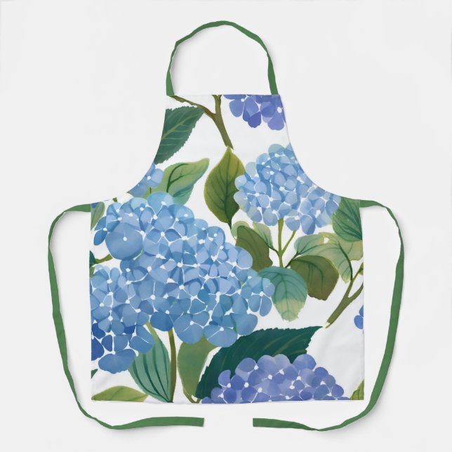 Blue Hydrangeas | Beautiful Floral Bush Apron (Front)
