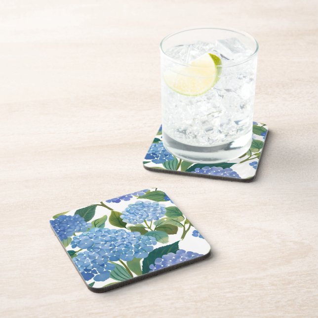 Blue Hydrangeas | Beautiful Floral Bush Coaster (Right Side)