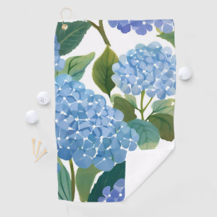 Blue Hydrangeas Beautiful Floral Bush Golf Towel