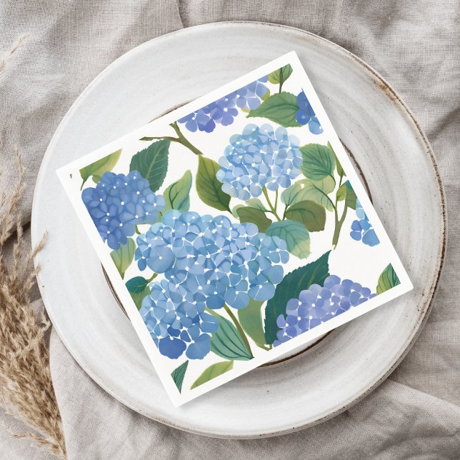 Blue Hydrangeas | Beautiful Floral Bush Napkin (Creator Uploaded)