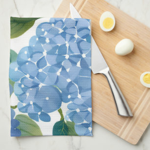 Blue Hydrangeas   Beautiful Floral Bush Tea Towel