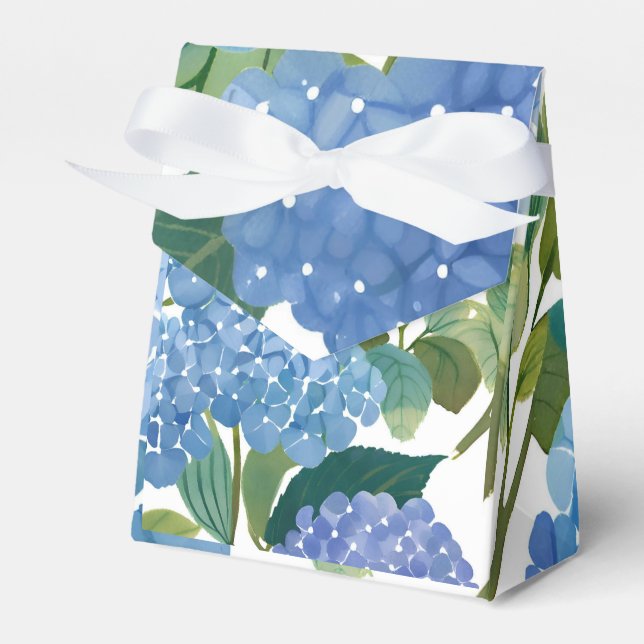 Blue Hydrangeas | Beautiful Floral Favour Box (Front Side)