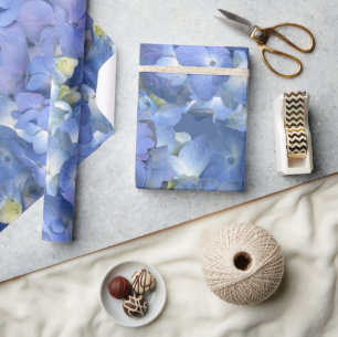 Blue Hydrangeas Blooms  Wrapping Paper