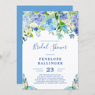 Blue Hydrangeas Bridal Shower Invite