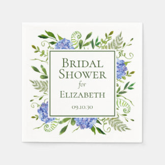 Blue Hydrangeas Bridal Shower Napkin