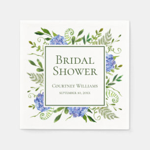 Blue Hydrangeas Bridal Shower Napkin