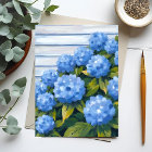 Blue Hydrangeas Bushes Floral Painting
