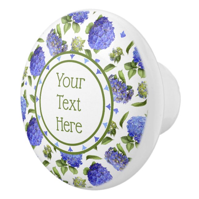 Blue Hydrangeas Ceramic Knob (Right)
