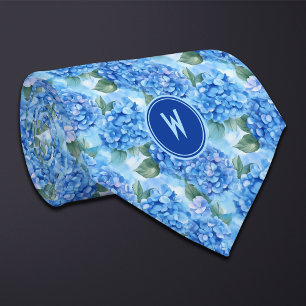 Blue Hydrangeas Floral  Tie