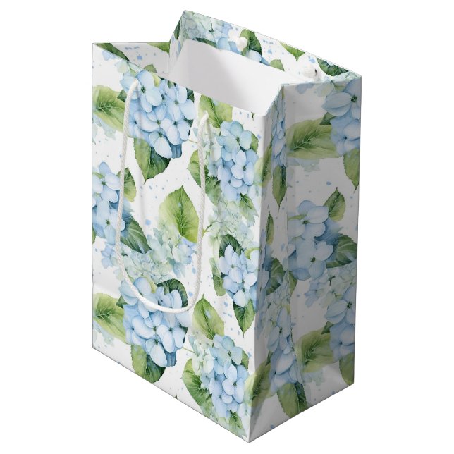 Blue Hydrangeas Gift Bag (Front Angled)