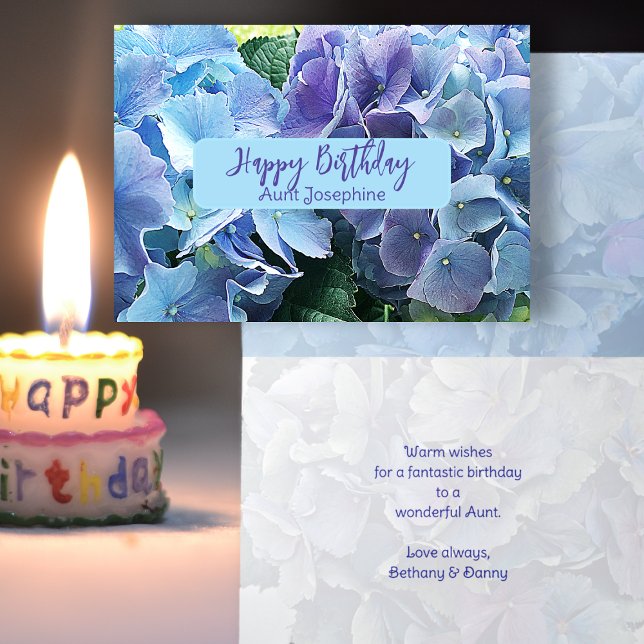 Blue Hydrangeas Happy Birthday Card (Creator Uploaded)