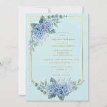 Blue Hydrangeas in Frame Wedding in Blue