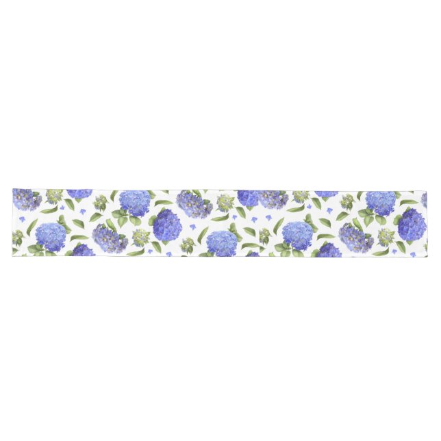 Blue Hydrangeas Long Table Runner (Horizontal)