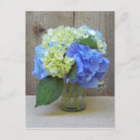 Blue Hydrangeas Mason Jar Mature Birthday Party