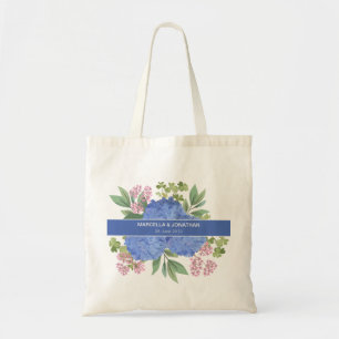 Blue Hydrangeas Modern Bouquet Custom  Tote Bag