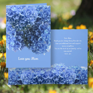 Blue Hydrangeas Mothers Day Message Card