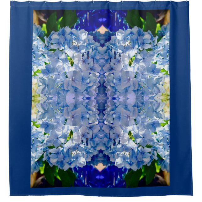 Blue Hydrangeas Pattern Shower Curtain (Front)