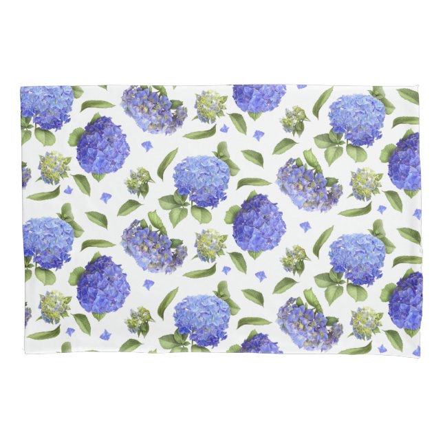 Blue Hydrangeas Pillowcase (Front)