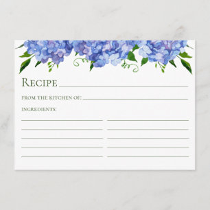 Blue Hydrangeas Recipe Enclosure Card