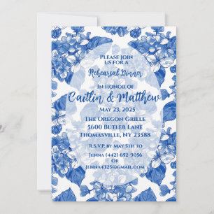 Blue Hydrangeas Rehearsal Dinner Invitation