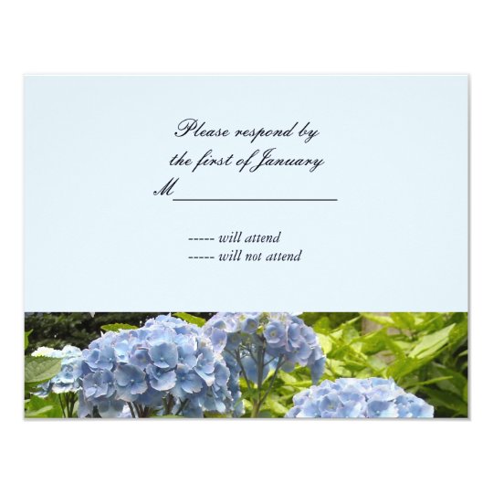 Blue Hydrangeas Reply Card