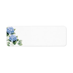 Blue Hydrangeas Return Address Label