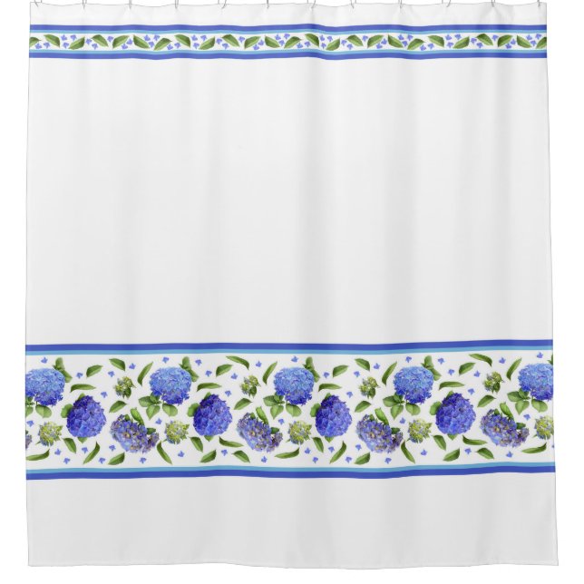 Blue Hydrangeas Shower Curtain (Front)