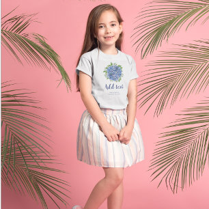 Blue Hydrangeas Wedding Flower Girl  T-Shirt
