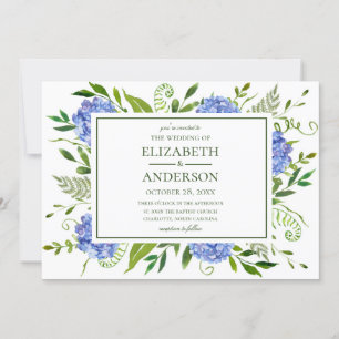 Blue Hydrangeas Wedding Invitation