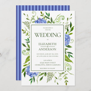 Blue Hydrangeas Wedding Invitation