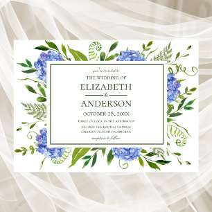 Blue Hydrangeas  Wedding Invitation