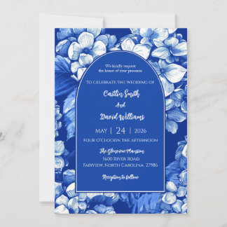Blue Hydrangeas Wedding Invitation