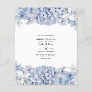 Blue Hydrangeas Wedding Invitation Flyer