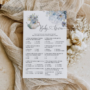 Blue Hydrangeas wildflowers baby trivia game