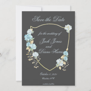 Blue Hydreanga Save the Date Announcement