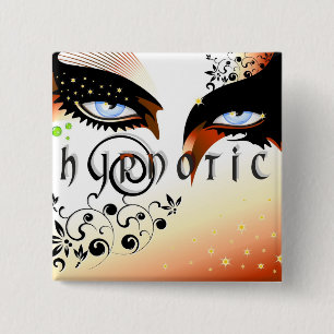 Blue Hypnotic Eyes Make Up 15 Cm Square Badge