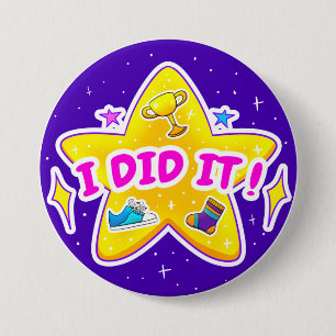 Blue I Did It Badge 3"