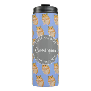 Blue I love Hamsters Hamster Pattern Thermal Tumbler