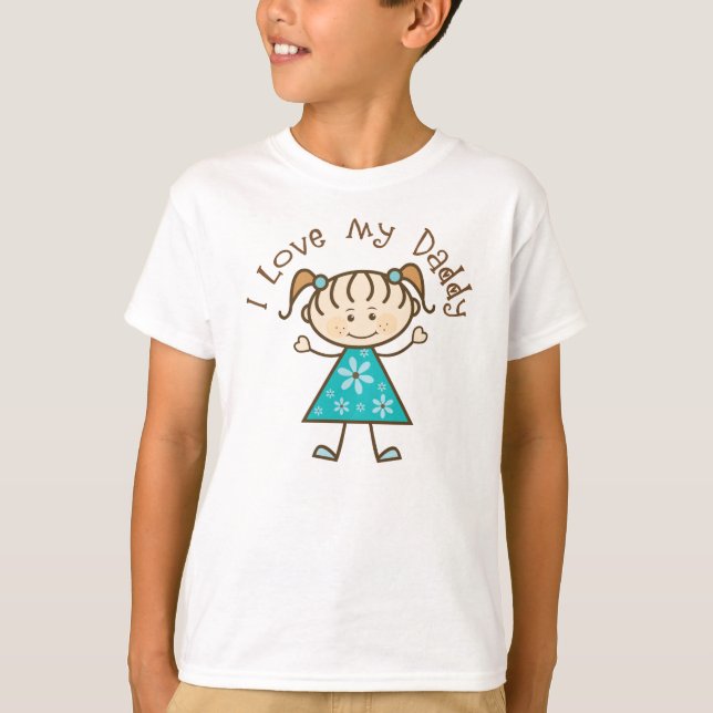 Blue I Love My Daddy Gift T-Shirt (Front)