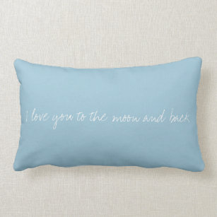 Blue I love you to the moon and back Lumbar Cushion