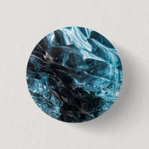 Blue Ice Abstract In Ice Cave 3 Cm Round Badge