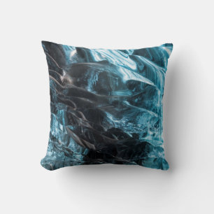 Blue Ice Abstract In Ice Cave Cushion