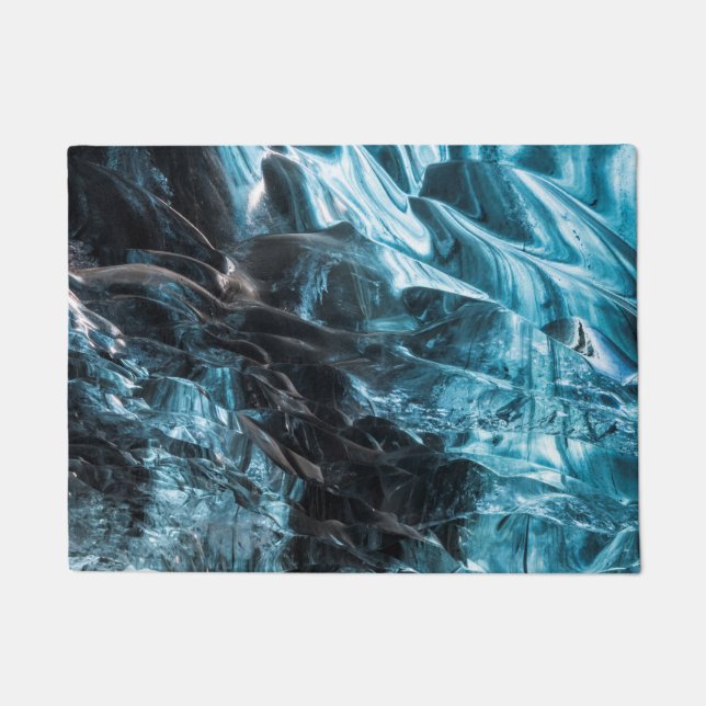 Blue Ice Abstract In Ice Cave Doormat (Front)